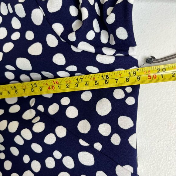 NWT Vince Camuto Navy White Polka Dot Bell Tulip Sleeve Shift Dress Women 10 - Picture 10 of 13